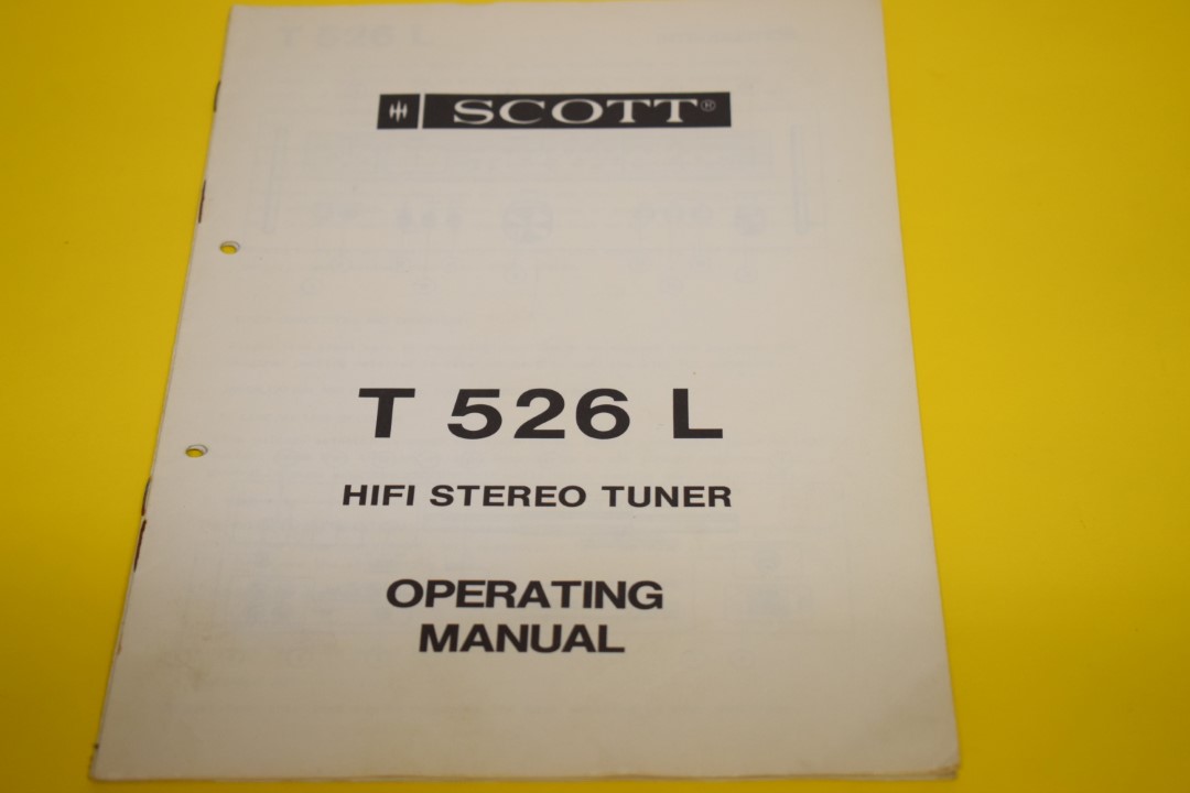 Scott T 526 L Stereo Tuner User Manual  			